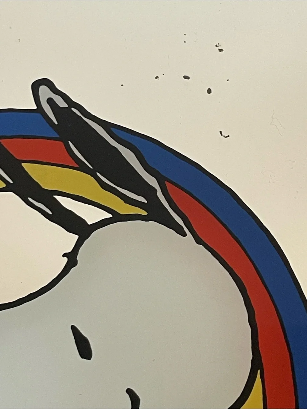 Vintage 1965 Snoopy & Woodstock Kissing Cloud Rainbow Mirror Framed